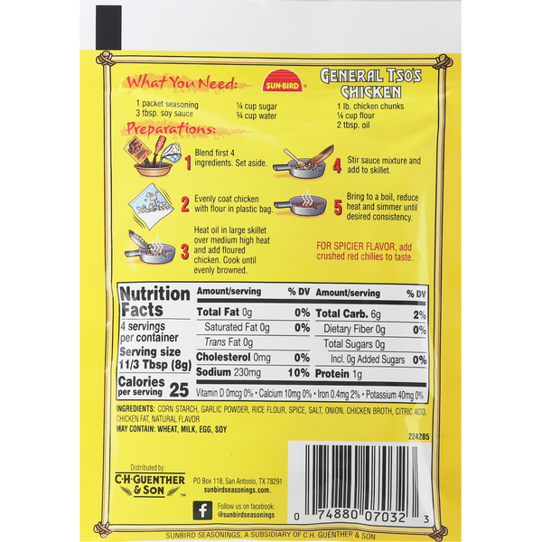 Sun-Bird General Tso's Chicken Seasoning Mix