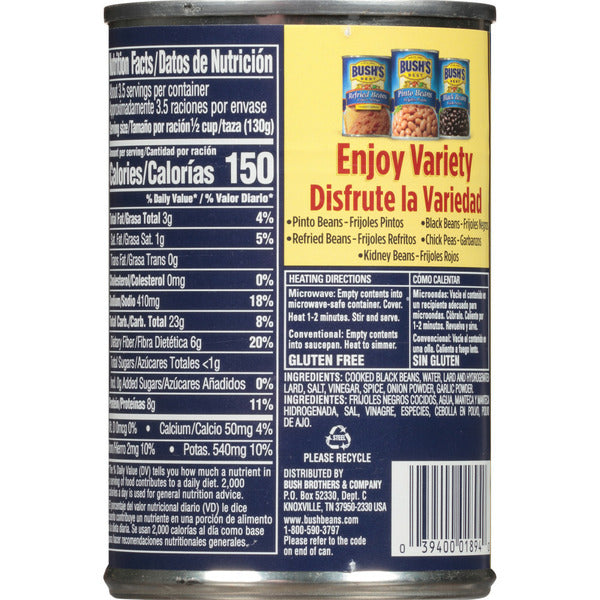 Bush's Best Refried Black Beans
