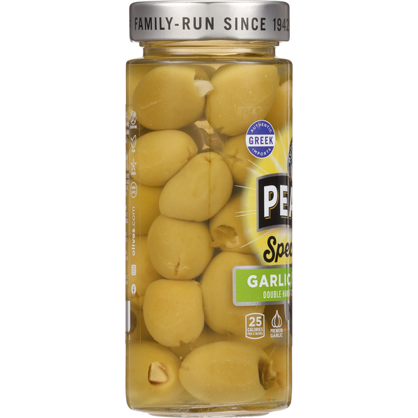 Pearls Greek Double Hand-Stuffed Garlic/Jalapeno Queen Olives