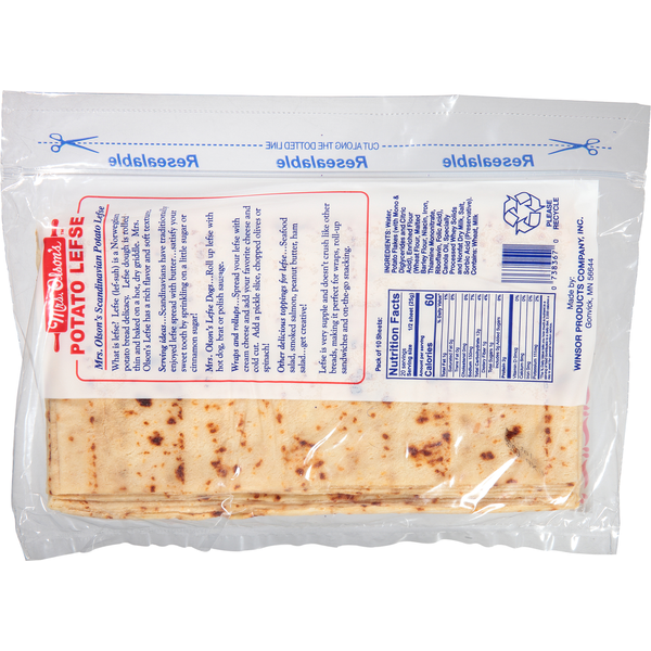 Mrs. Olson's Potato Lefse, Norwegian Style