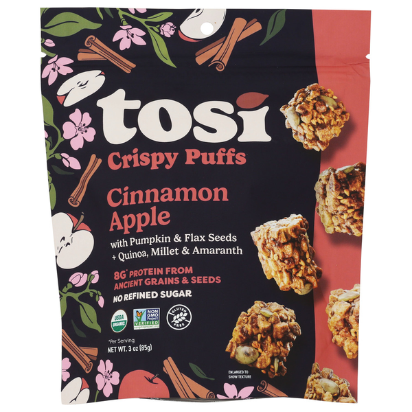 Tosi 3 Oz Crispy Puffs Cinnamon Apple