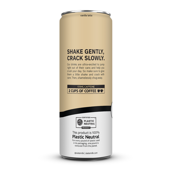 Slate Vanilla Latte, 20g Protein, Lactose Free, 0g Added Sugar