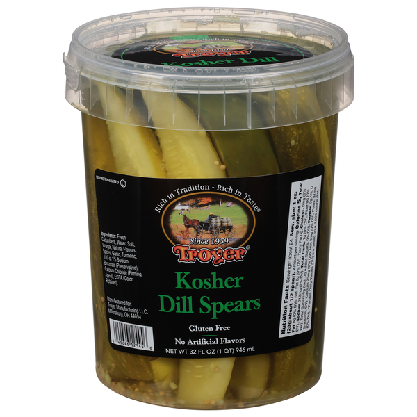 Troyer Pickles, Kosher Dill Spears