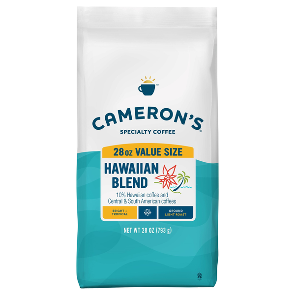 Cameron's Coffee, Smooth, Ground, Light Roast, Hawaiian Blend
