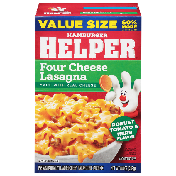 Hamburger Helper Four Cheese Lasagna, Robust Tomato & Herb Flavor, Value Size