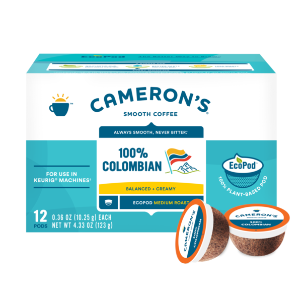 Cameron's Coffee, Smooth, Medium Roast, 100% Colombian, Pods