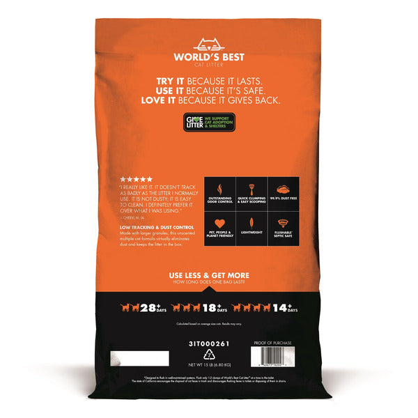 World's Best Cat Litter  Low Tracking & Dust Control