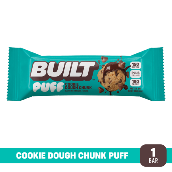 BUILT Puff Protein Bar, Cookie Dough Chunk, Single Puff Bar
