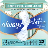 Always Pure Cotton Pads, Size 3, Extra Heavy Flow,...
️
