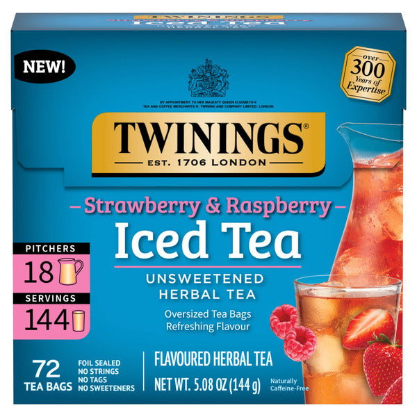 Twinings Strawberry & Raspberry Flavoured Herbal Iced Tea Bags