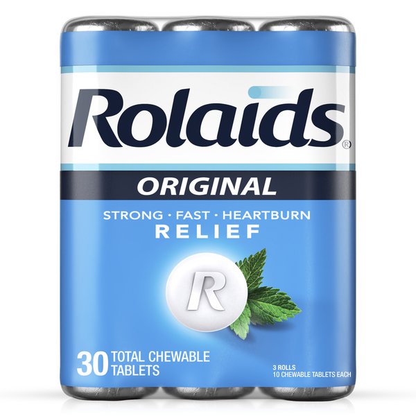 Rolaids Extra Strength Antacid, 30 Chewable Tablets, Mint Flavor
