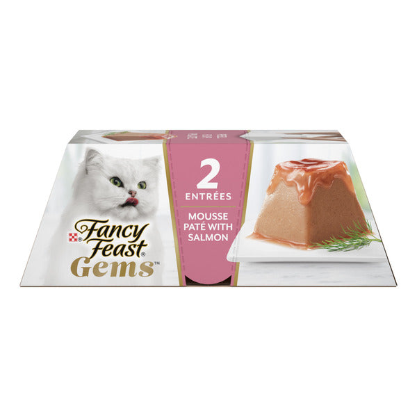 Fancy Feast Gems Pate Cat Food Mousse With Salmon and a Halo of Savory Gravy Cat Food