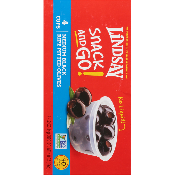 Lindsay Olives, Black Riped Pitted, Medium
