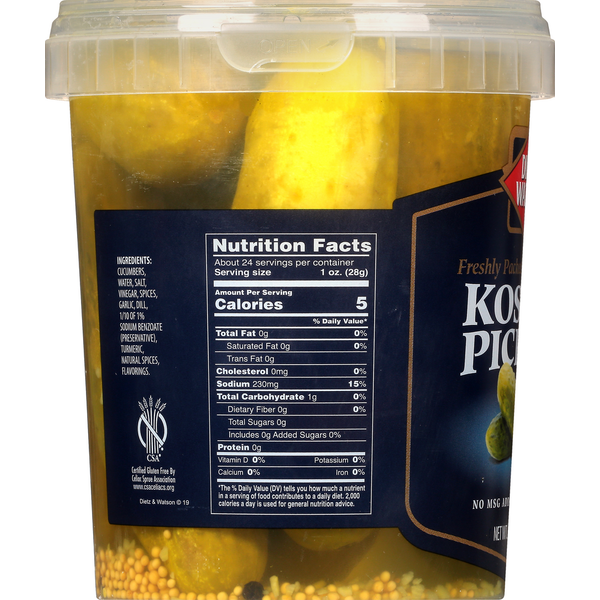 Dietz & Watson Pickles, Kosher