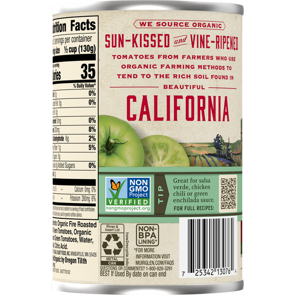Muir Glen Organic Petite Diced Fire Roasted Green Tomatoes