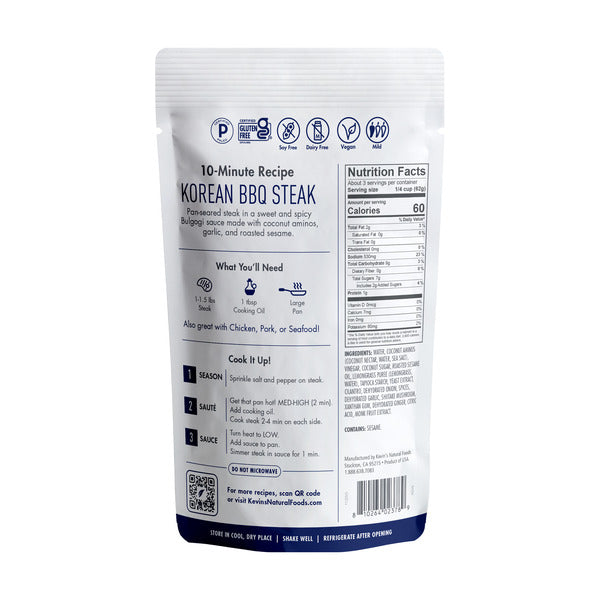 Kevin's Natural Foods Korean BBQ Sauce