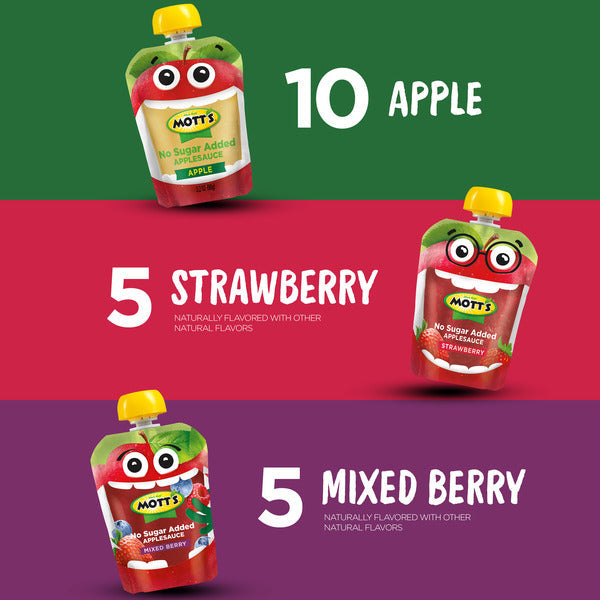 Mott's No Sugar Added\nApplesauce Variety Pack