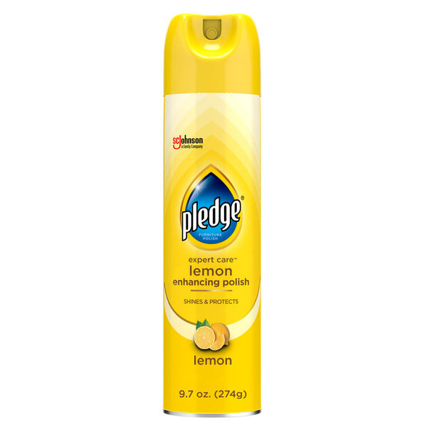 Pledge® Expert Care™ Enhancing Polish Aerosol, Lemon Scent, Shines & Protects