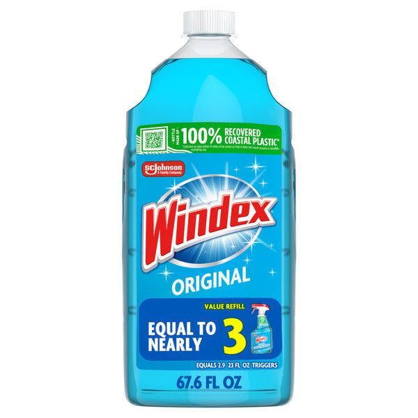 Windex® Glass Cleaner Refill Bottle, Original Blue
