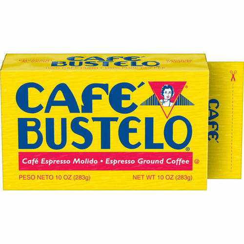 Cafe Bustelo coffee package on a white background. Café Bustelo Roast & Ground Coffee