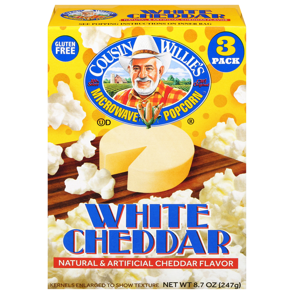 Cousin Willie's Microwave White Cheddar Popcorn