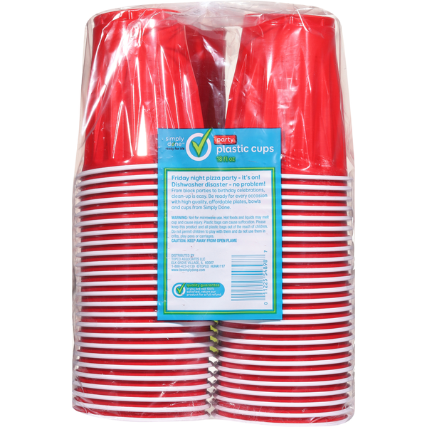 Simply Done Plastic Cups, Party, 18 Fluid Ounce, Big Pack