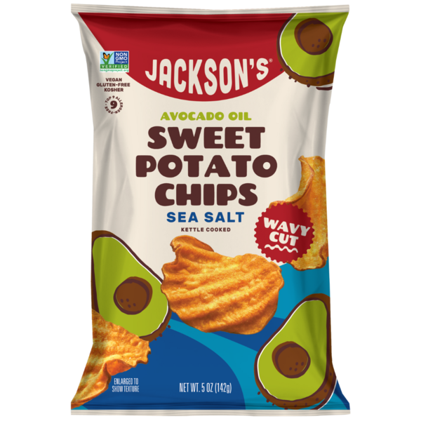 Jackson's Sweet Potato Chips in Avocado Oil, Wavy Sea Salt