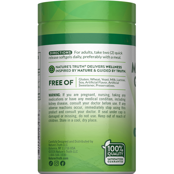 Nature's Truth High Absorption Magnesium Glycinate Softgels