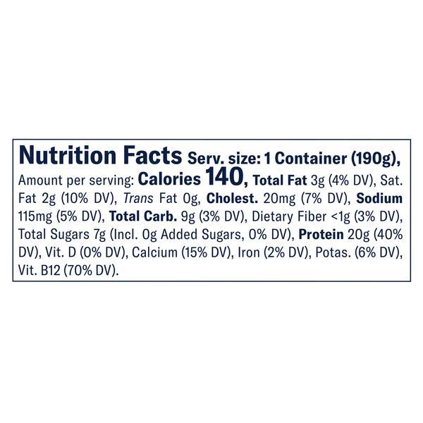 Nutrition facts label for a food product on a white background