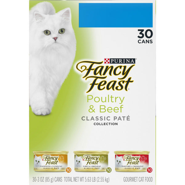 Purina Fancy Feast Poultry and Beef Feast Classic Pate Collection Grain Free Wet Cat Food