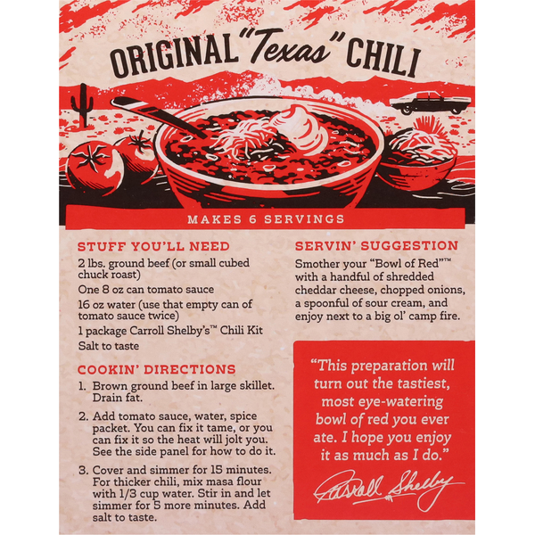 Carroll Shelby's Original Texas Brand Chili Kit