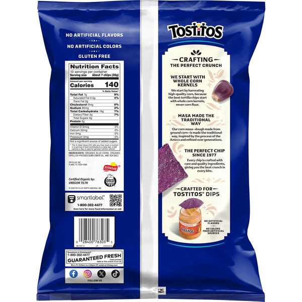Tostitos Organic Tortilla Chips Blue Corn