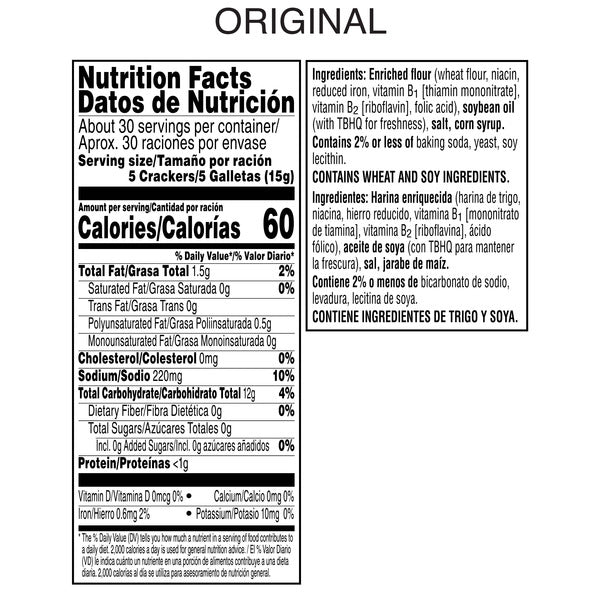 Kellogg's Krispy Original Saltine Crackers, Soup Crackers, 16 oz