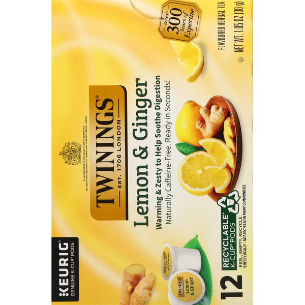 Twinings Flavored Herbal Tea, Lemon & Ginger