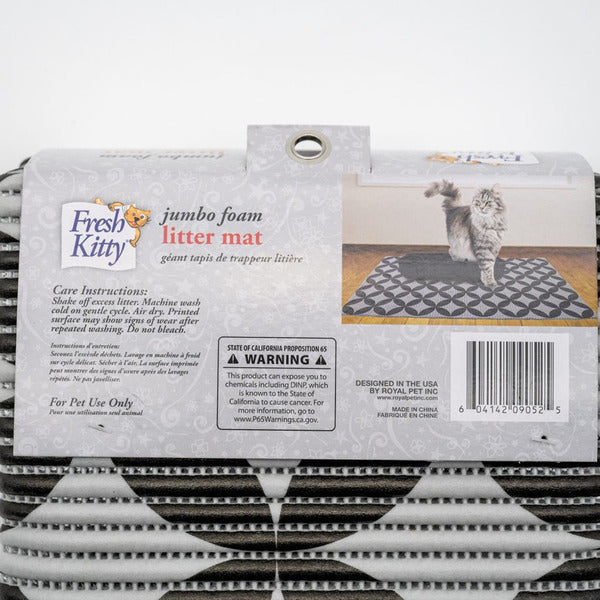 NATURAL STEP Fresh Kitty Jumbo Foam Decorative Litter Mat - Black & Gray