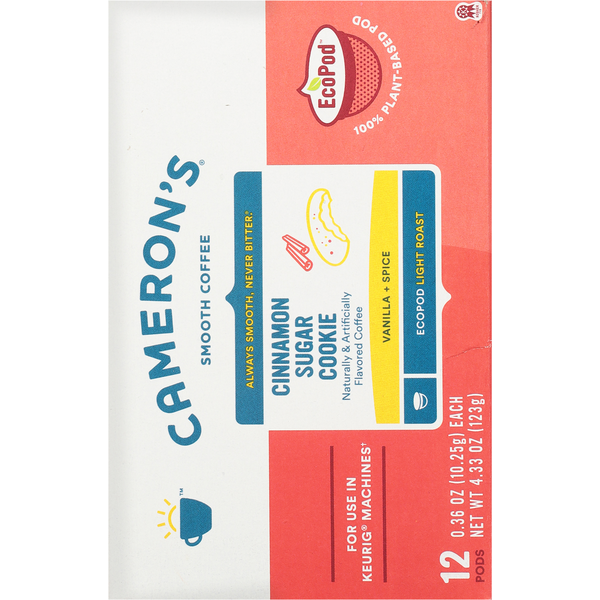Cameron's Coffee, Light Roast, Cinnamon Sugar Cookie, EcoPod