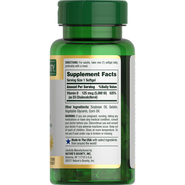 Nature's Bounty Vitamin D3 5000 Rapid Release Softgels