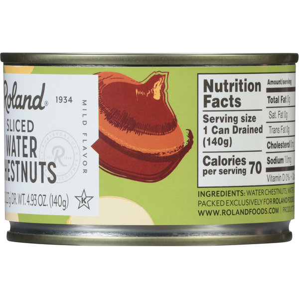 Roland Foods Water Chestnuts, Mild Flavor, Sliced