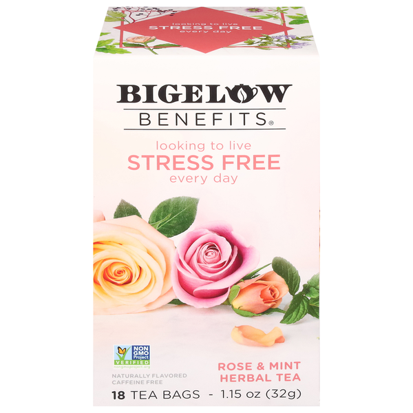 Bigelow Benefits Stress Free Rose & Mint Herbal Tea