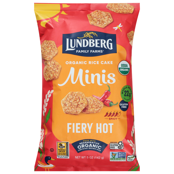 Lundberg Family Farms Rice Cakes, Organic, Fiery Hot