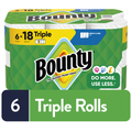 Bounty paper towels packaging with green and yellow design