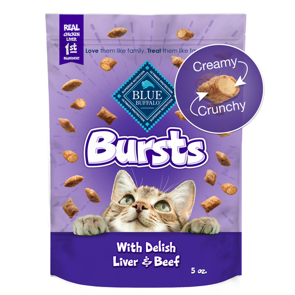 Blue Buffalo Bursts Crunchy Cat Treats, Chicken Liver and Beef