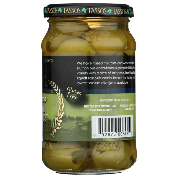 Tassos Green Olives Stuffed W/ Jalapeno