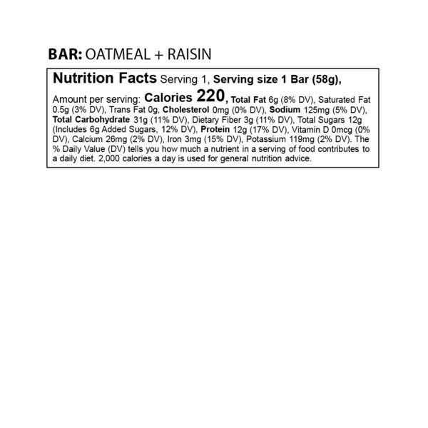 The GFB Oatmeal Raisin Bar