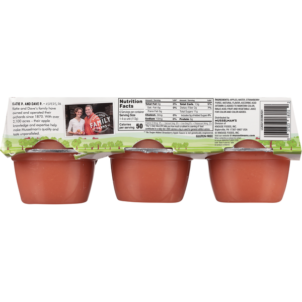 Musselman's Apple Sauce, Strawberry, No Sugar Added