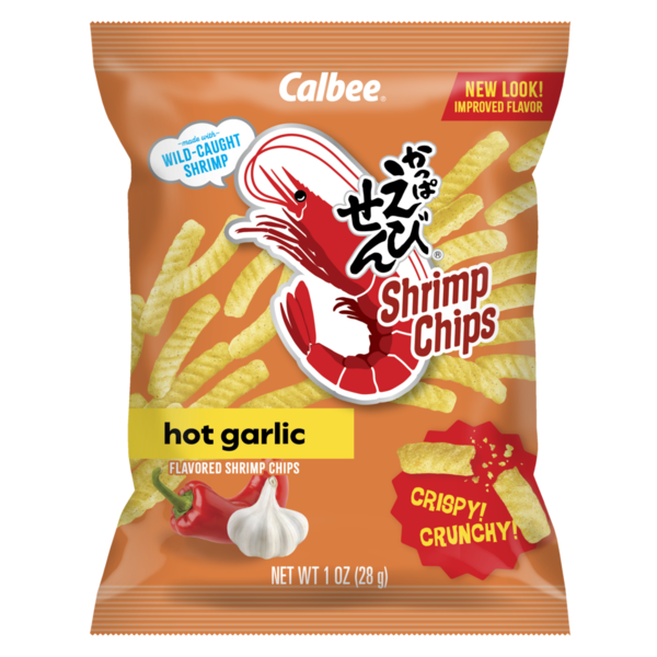 Calbee Shrimp Chips, Hot Garlic, Baked