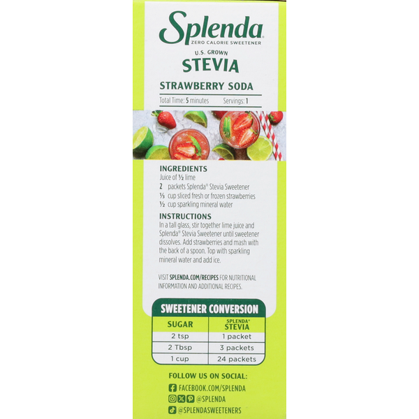 Splenda Sweetener, Zero Calorie, Stevia