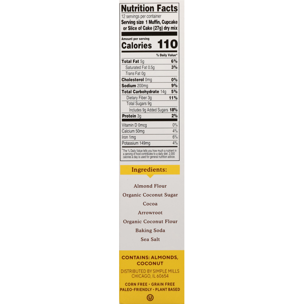 Simple Mills  Almond Flour Baking Mix Chocolate Muffin & Cake