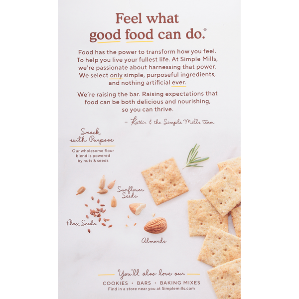 Simple Mills  Almond Flour Crackers, Rosemary & Sea Salt, Family Size