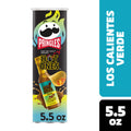 Pringles Hot Ones Los Calientes Verde packaging with character and branding.